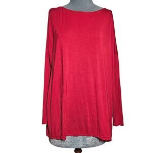 Red Bamboo Blend Long Sleeve Tee Size Medium